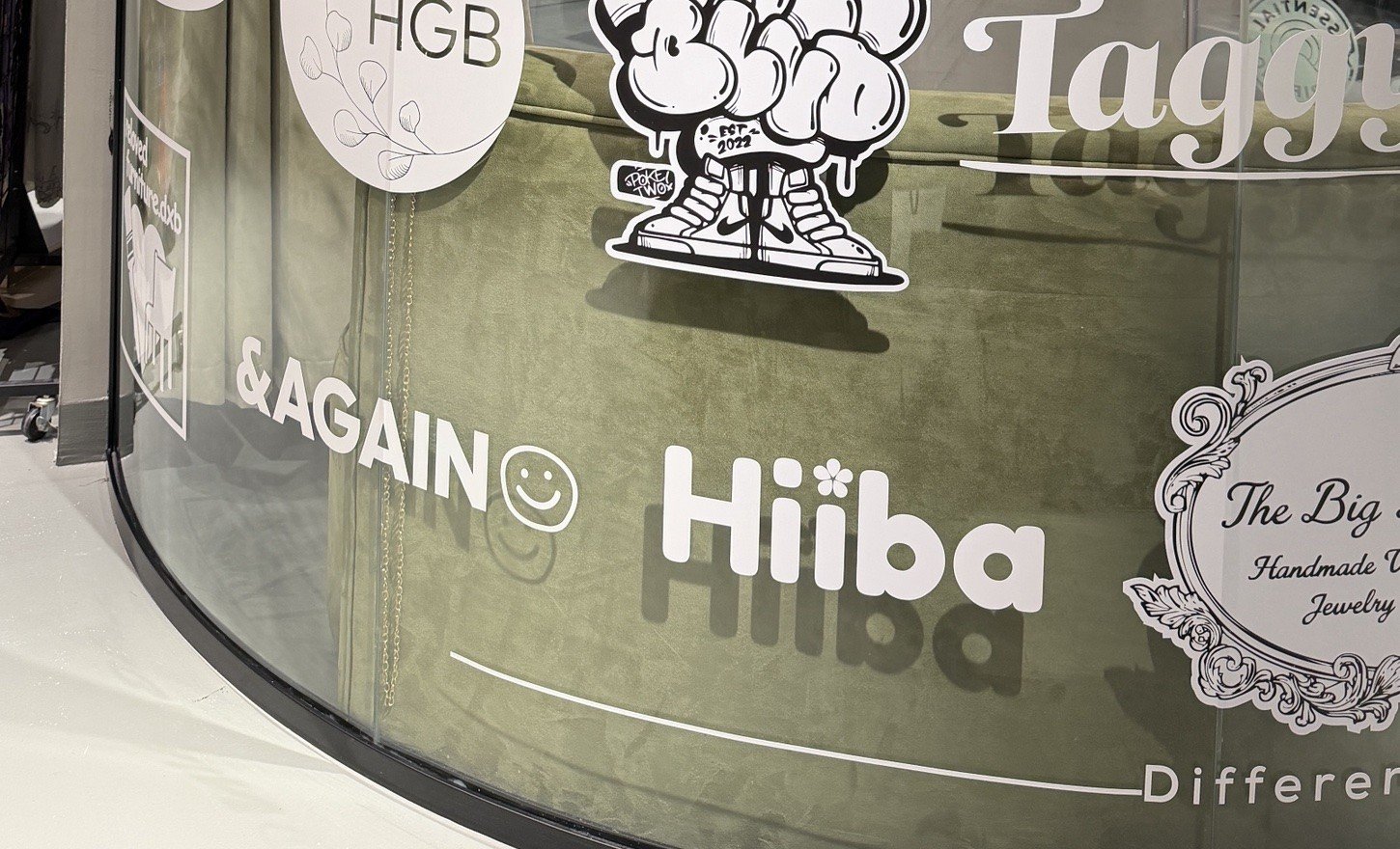 Hiiba on Fashion Rerun's Circular Wall, alongside fellow brands and initiatives
